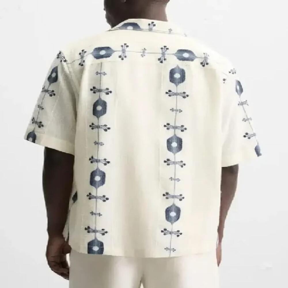 Hollywood 2025 Access Scott Evans Blue Printed Short Sleeve Shirt - Image 3