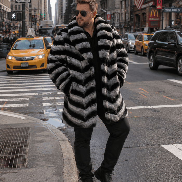 Tim Malcolm 90 Day Hunt For Love Striped Fur Coat