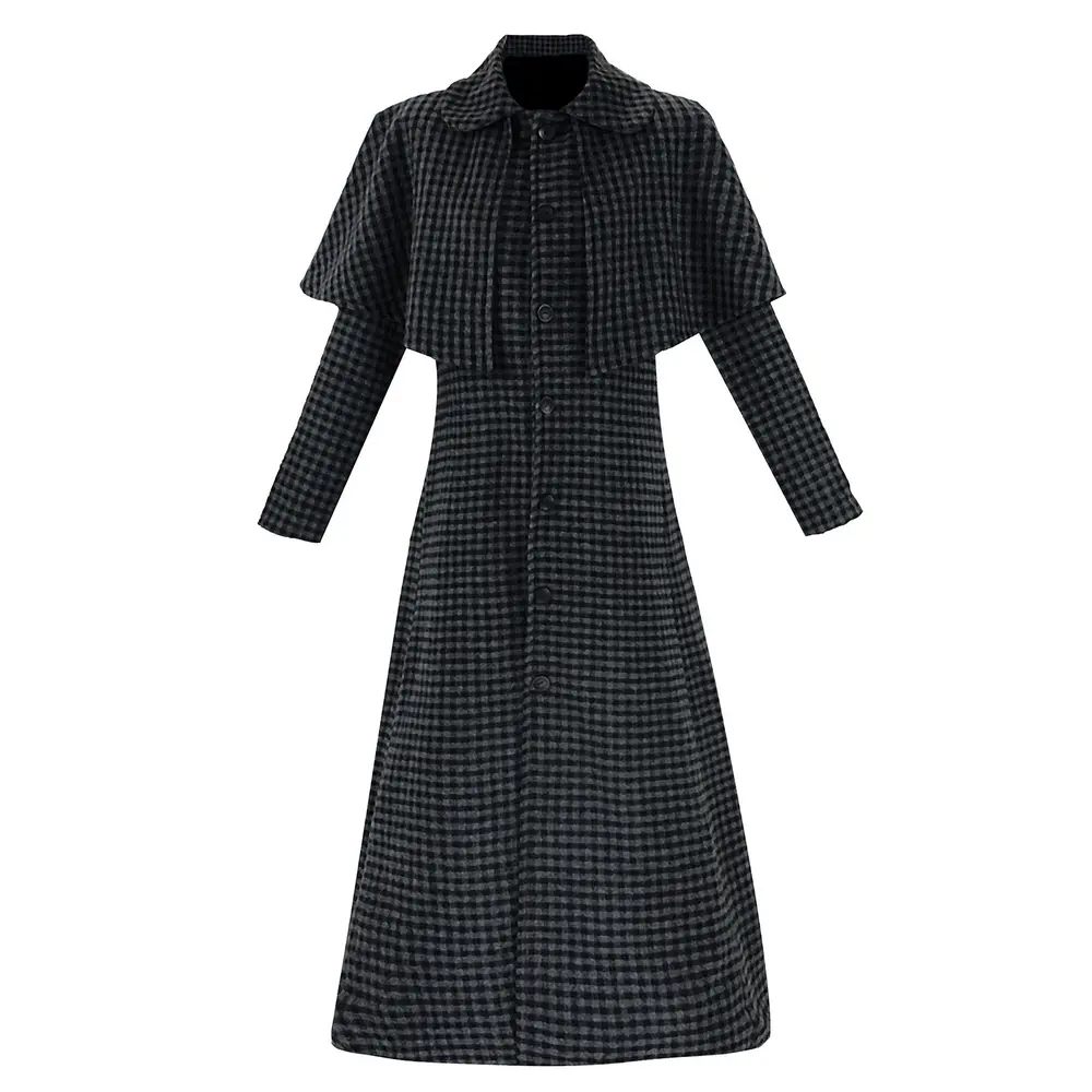 Wednesday Addams S02 Jenna Ortega Black Plaid Coat – A Modern Gothic Fashion Statement - Image 5
