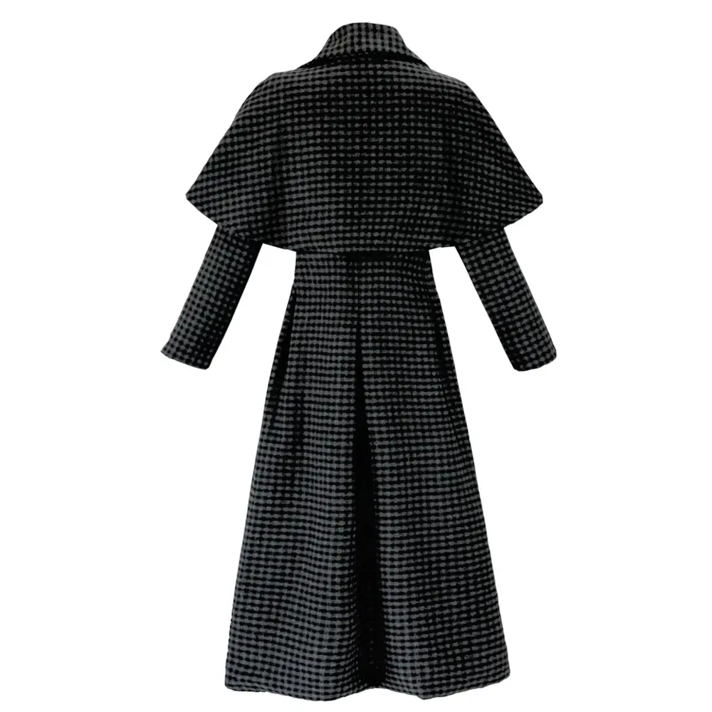 Wednesday Addams S02 Jenna Ortega Black Plaid Coat – A Modern Gothic Fashion Statement