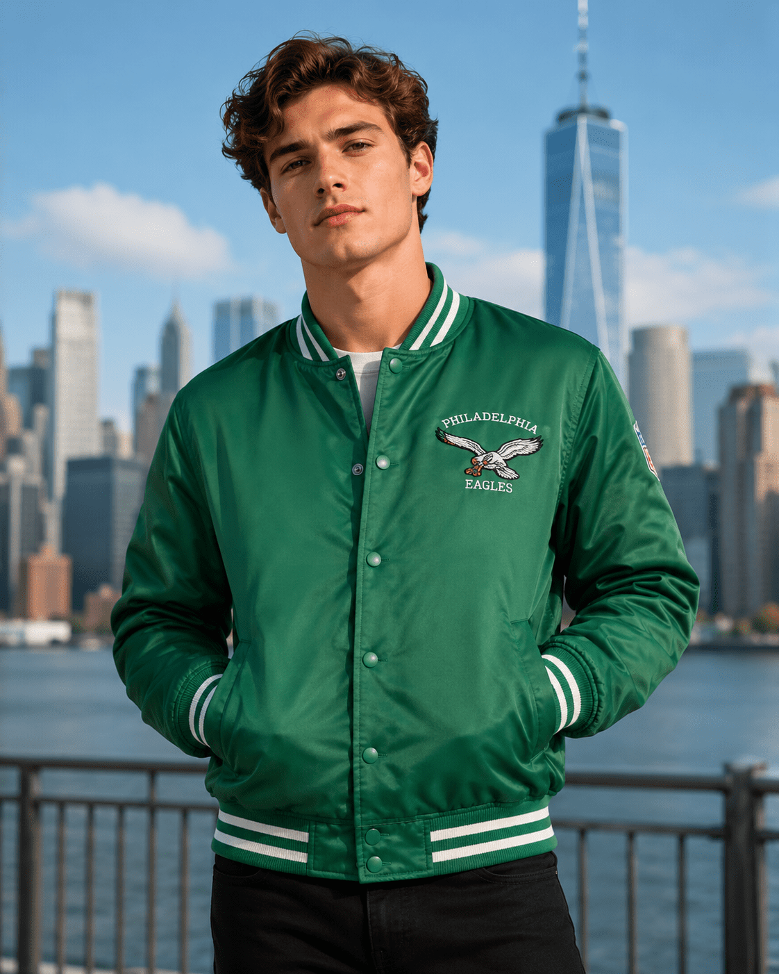 Bradley Cooper Philadelphia Eagles Green Varsity Jacket