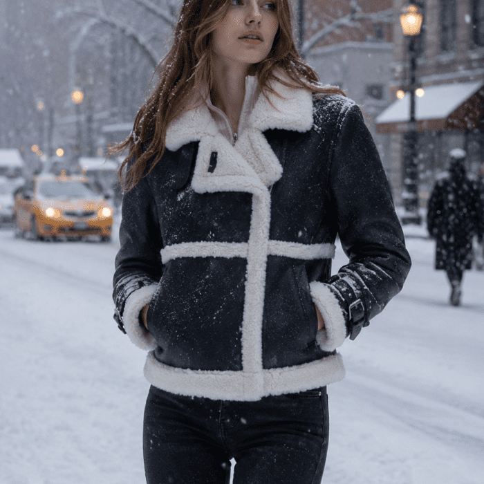 Arlo Shearling Leather Jacket: Premium Style Meets Cold