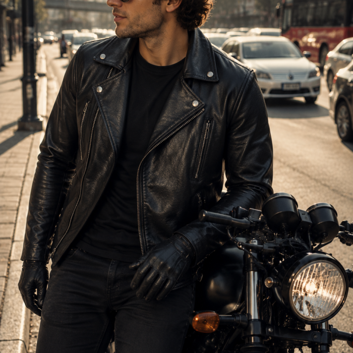 Mens Elite Patrol Leather Jacket – Biker Style