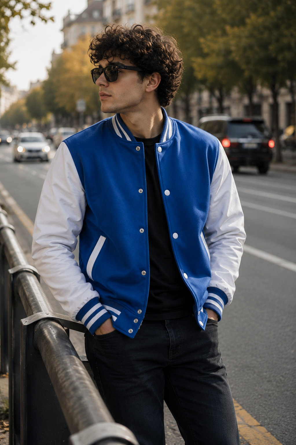 New Royal Blue Varsity Letterman Wool Jacket