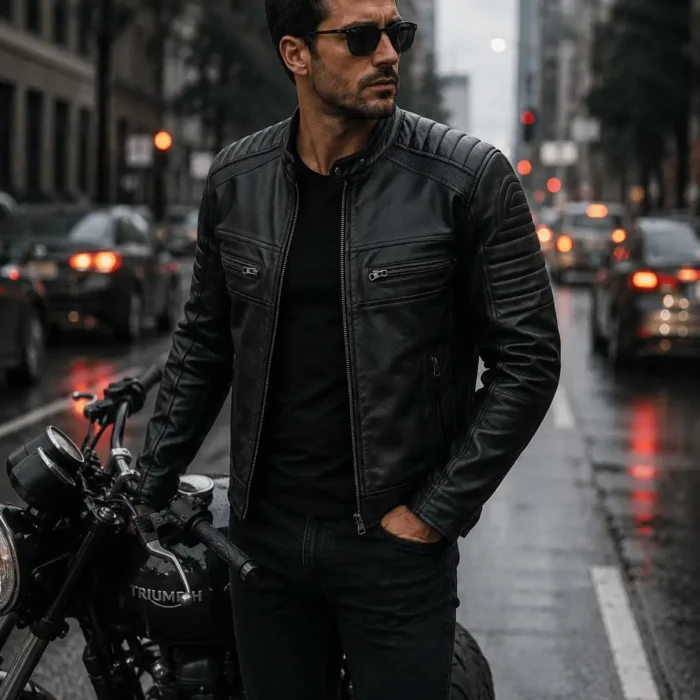 Men's-Black -Leather-Biker -Jacket