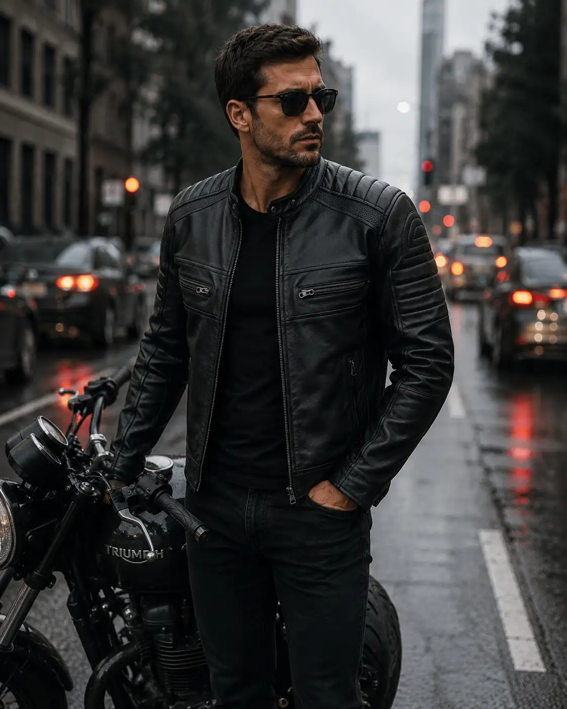 Men's-Black -Leather-Biker -Jacket