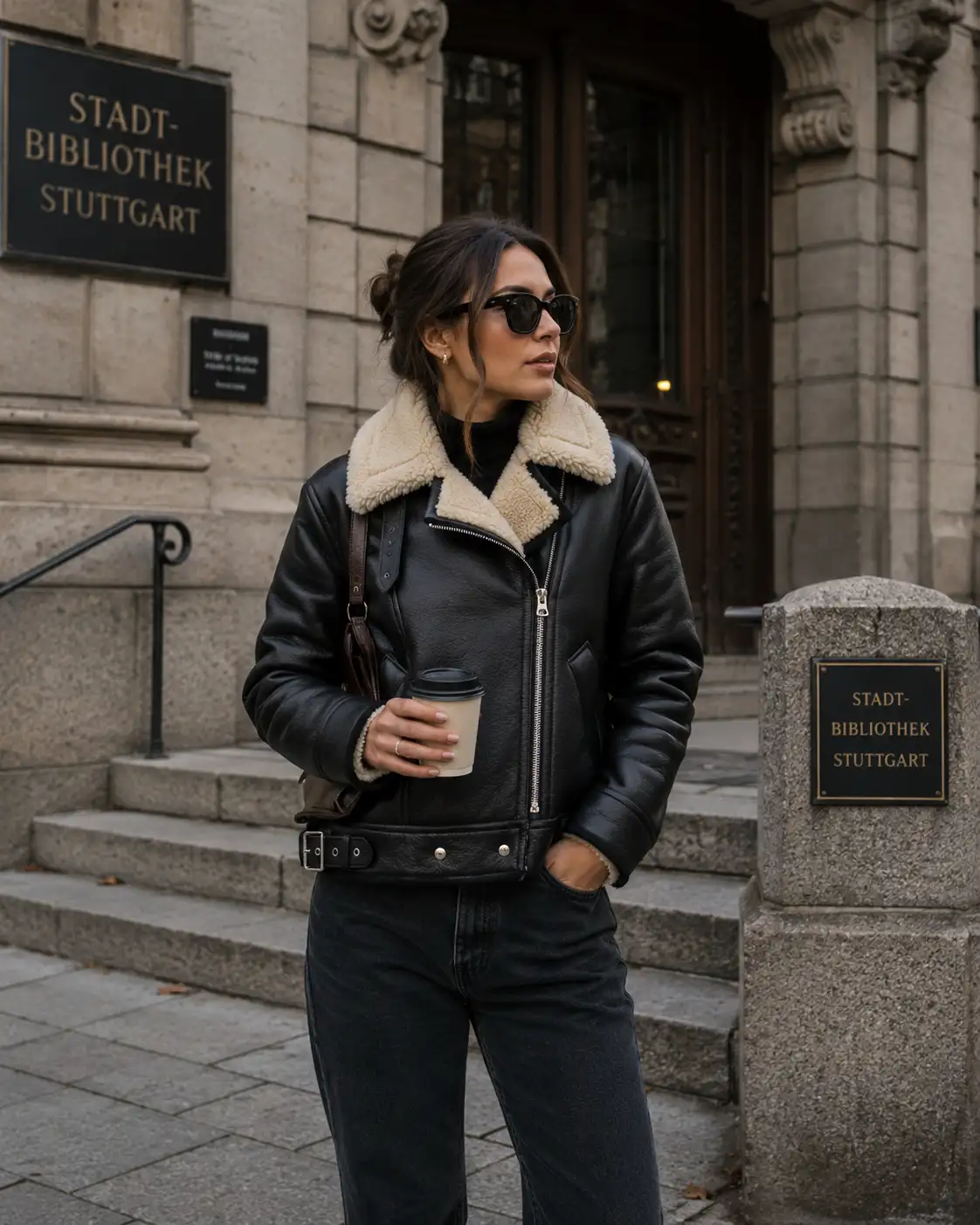 Women's-Aviator- -B3-Shearling -Leather Jacket