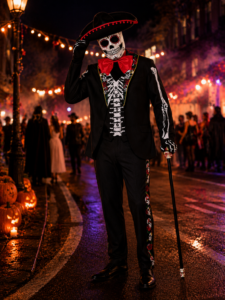 Adult Day of the Dead Skeleton Suit Costume