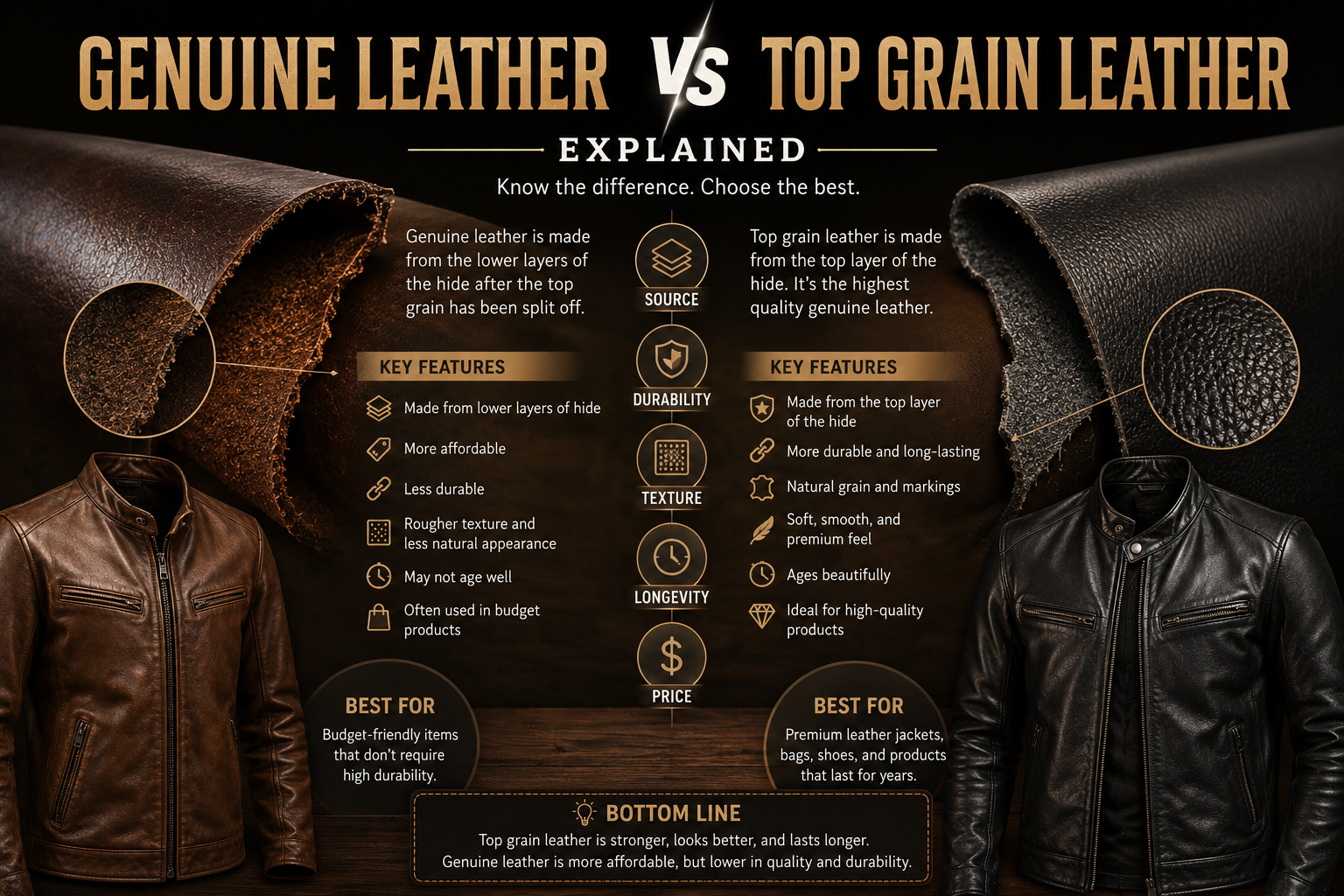 Genuine Leather vs Top Grain Leather Explained