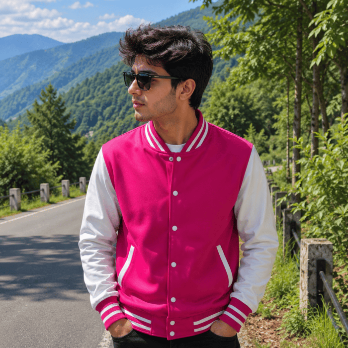 Pink Varsity Jacket For Men And Women