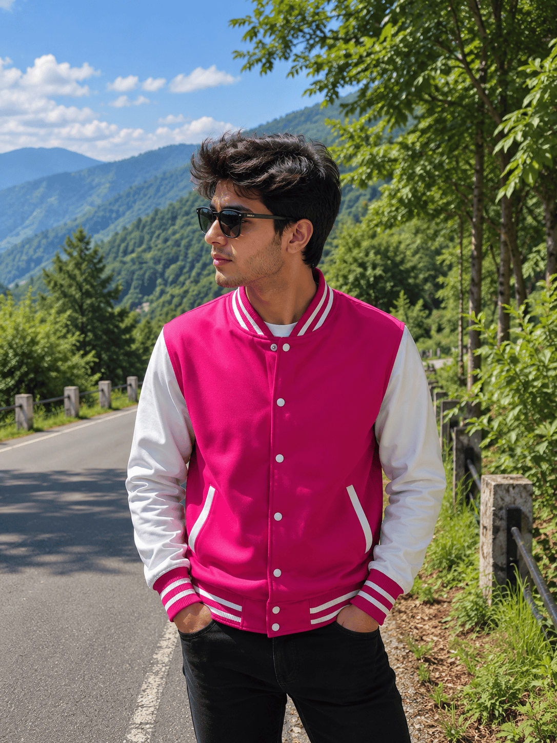 Pink Varsity Jacket For Men And Women
