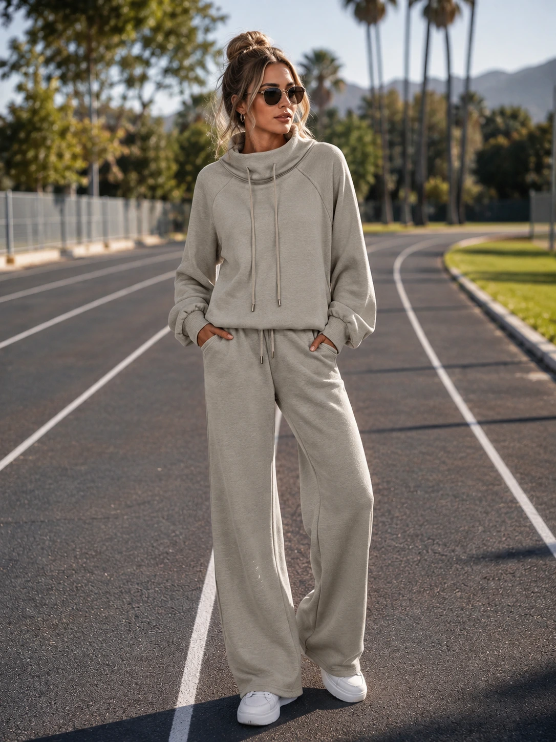 2 Piece Outfits Women Sweatsuits Tracksuit with Pockets