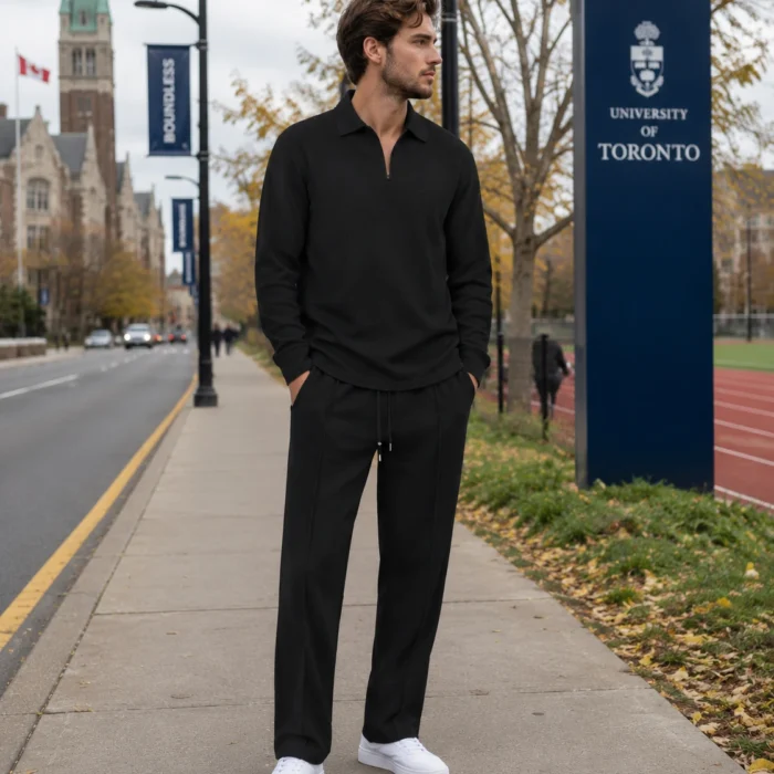 Men's Tracksuits 2Pcs Set Casual Zipper Pullover