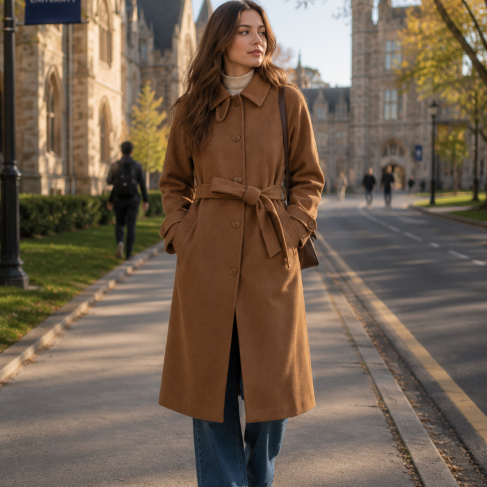 Wool Blend Trench Coat