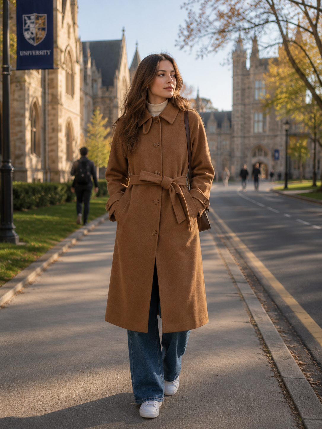 Wool Blend Trench Coat