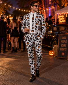 Grey Halloween Pumpkin Suit