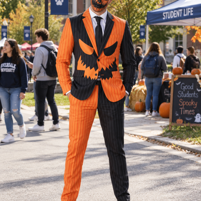 Jack-O Pinstripe Black Halloween Suit