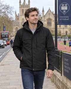 Men's Black Waterproof Parka Jacket