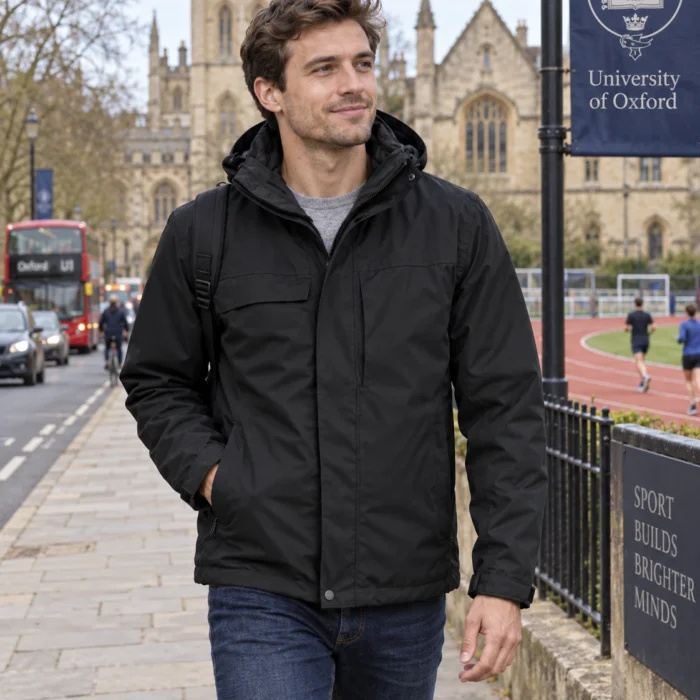 Men's Black Waterproof Parka Jacket