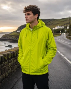 Men's Hoodie-Style Zip Windbreaker Jacket
