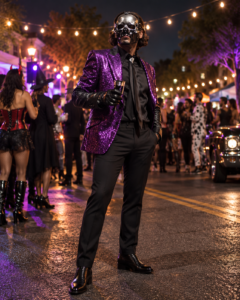 Papa Emeritus IV Ghost Band Purple Sequin Blazer – Inspired Design