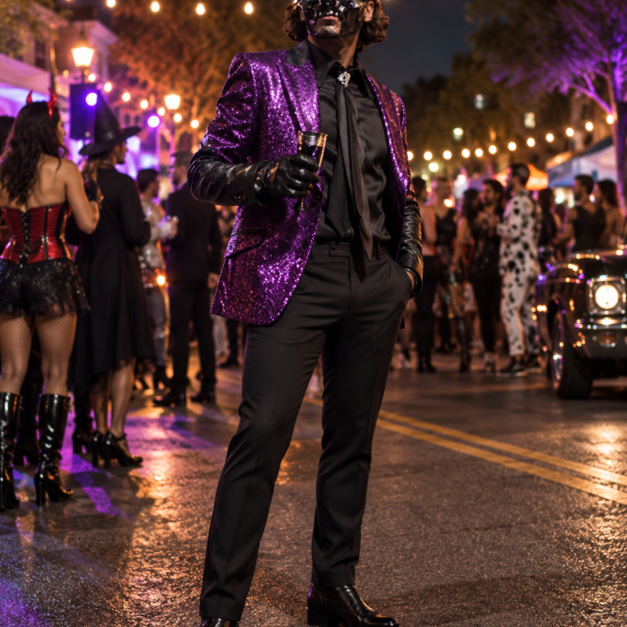 Papa Emeritus IV Ghost Band Purple Sequin Blazer – Inspired Design