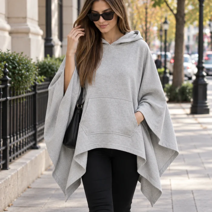 Women's Amanda Fleece Poncho with Hood