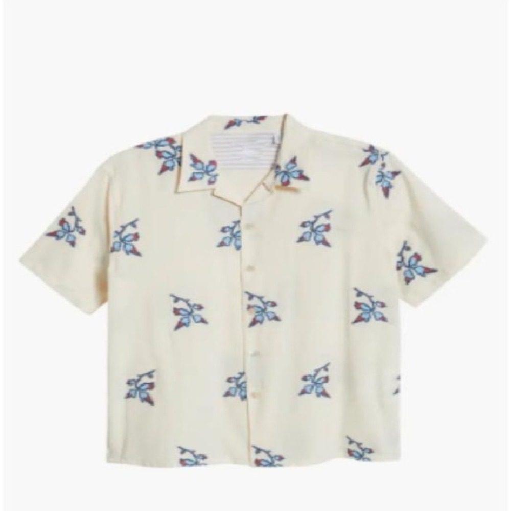 Scott Evans Access Hollywood 2025 Blue Floral Camp Shirt