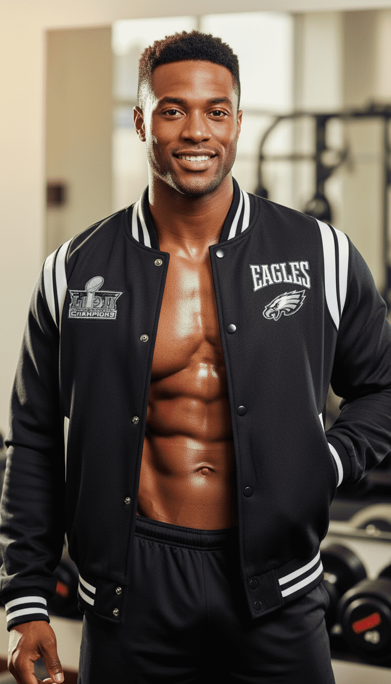 Super Bowl LIX Champions Philadelphia Eagles Black Letterman Jacket