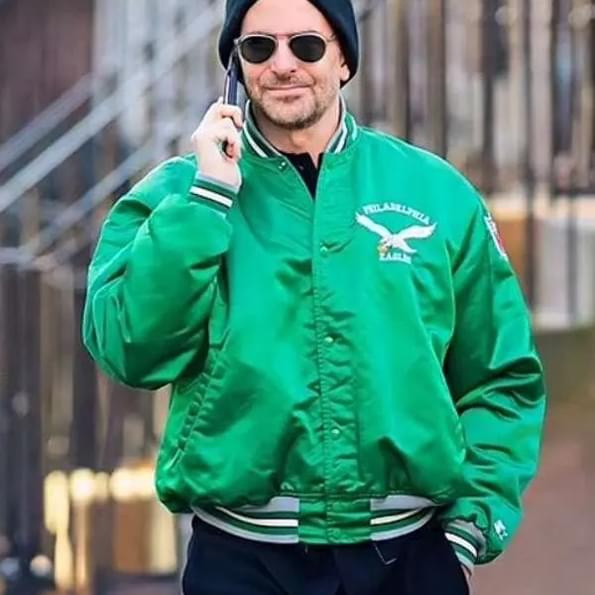 Bradley Cooper Philadelphia Eagles Green Varsity Jacket