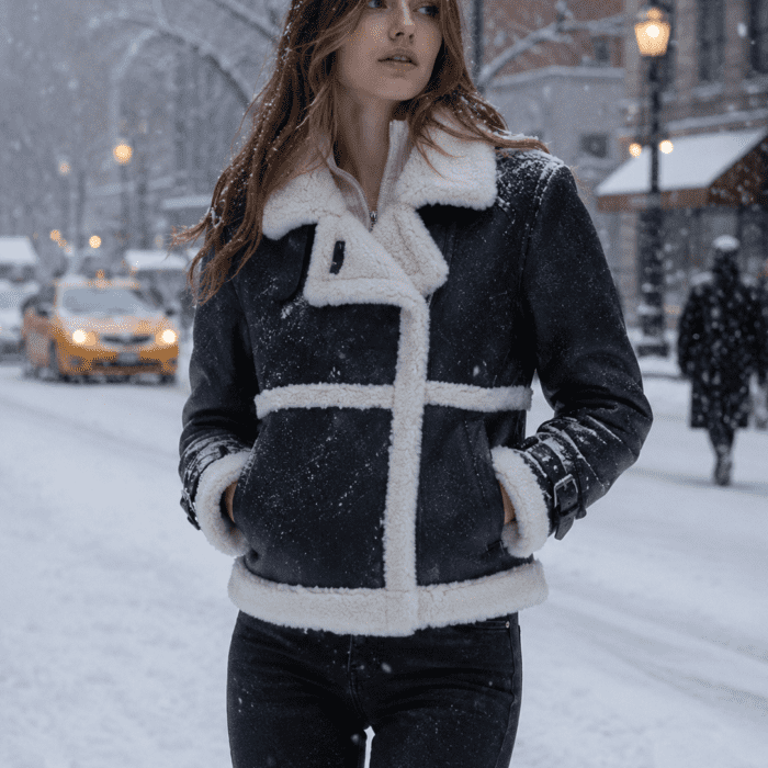 Arlo Shearling Leather Jacket: Premium Style Meets Cold