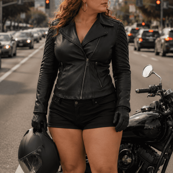 Women’s Modern Asymmetrical Black Biker Leather Jacket